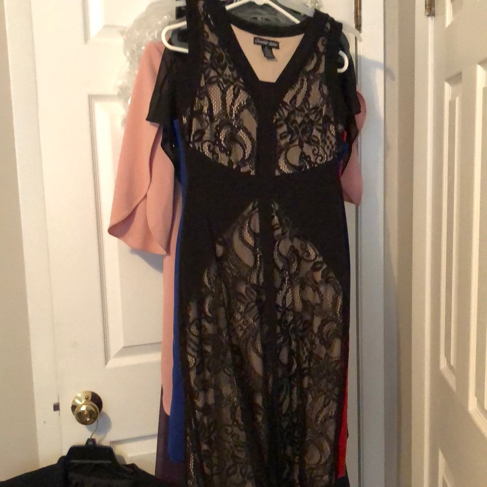 Long black lace gown